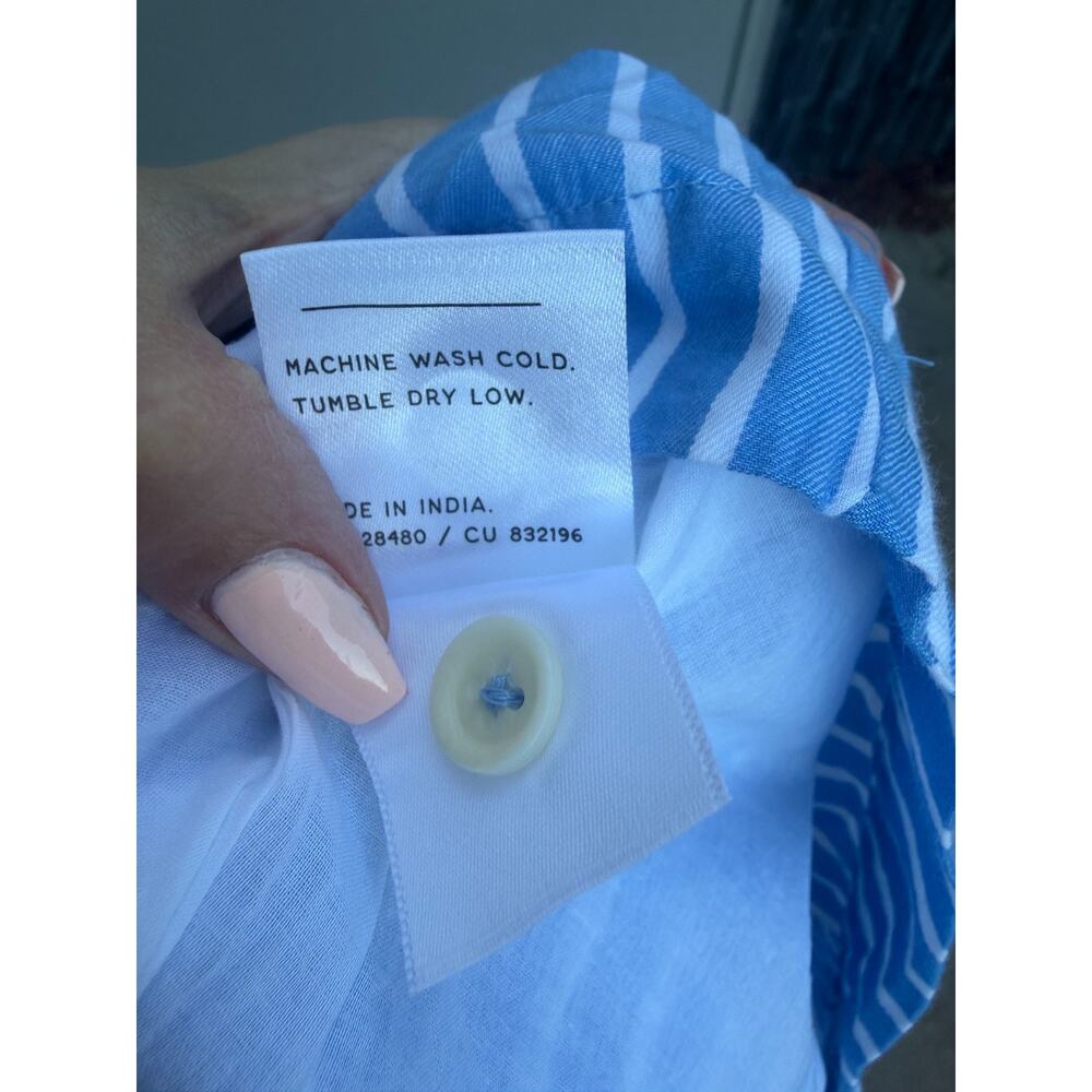 NWT Pact Sunset Easy Blue White Striped Cami Dress Tiered Organic Cotton Boho M - Picture 11 of 12